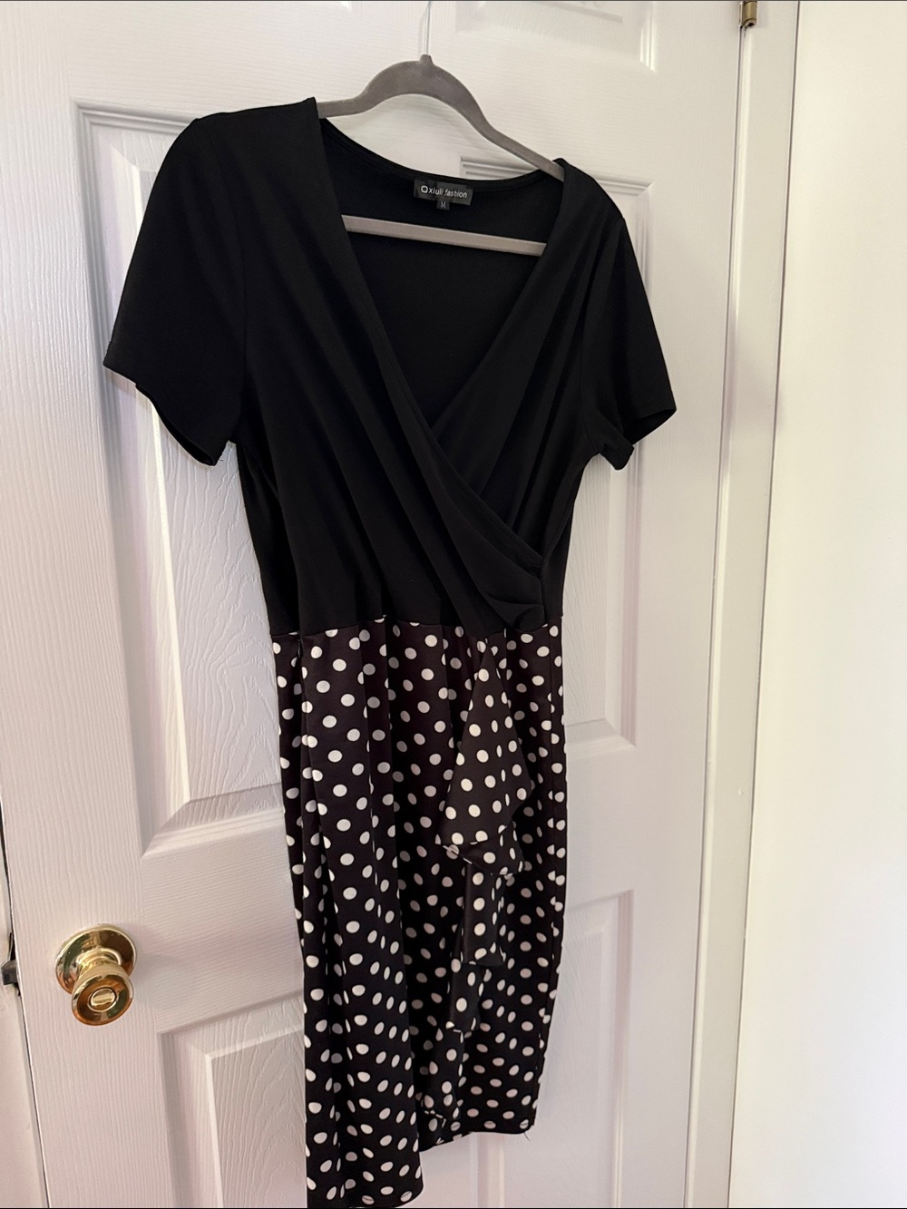 Du Jour Black and White Polka Dot Midi Dress
